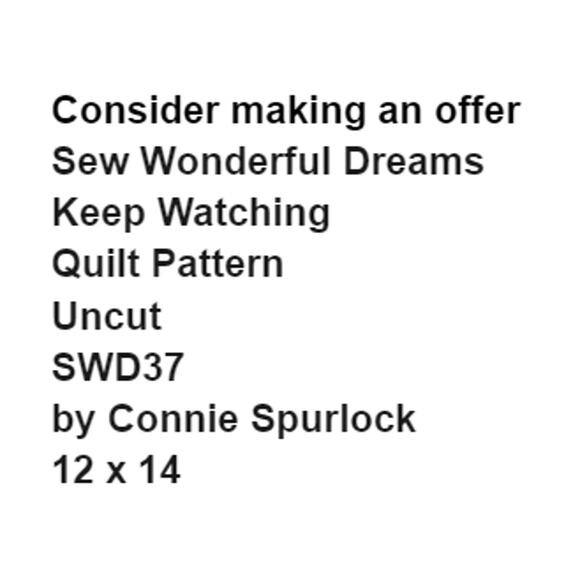 Vtg Sew Wonderful Dreams SWD37 Keeping Watch Mini Quilt Pattern Home Decor - Picture 3 of 5